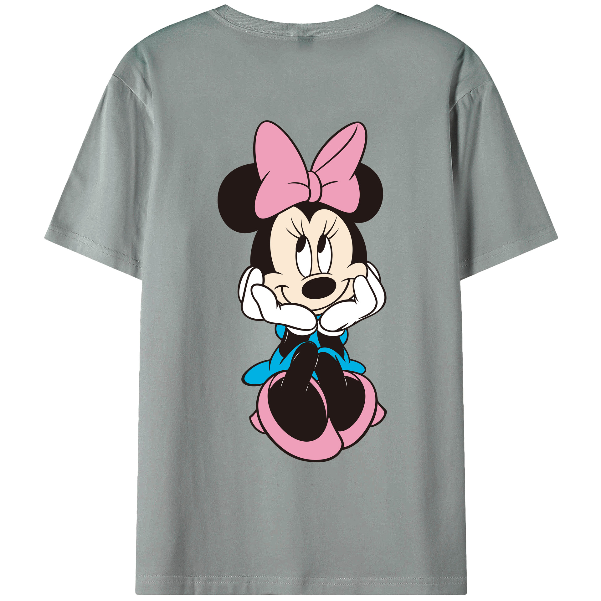 ミッキーマウス Mickey Mouse 綿100％ メンズ半袖Tシャツ（バックプリント） 通気性